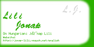 lili jonap business card